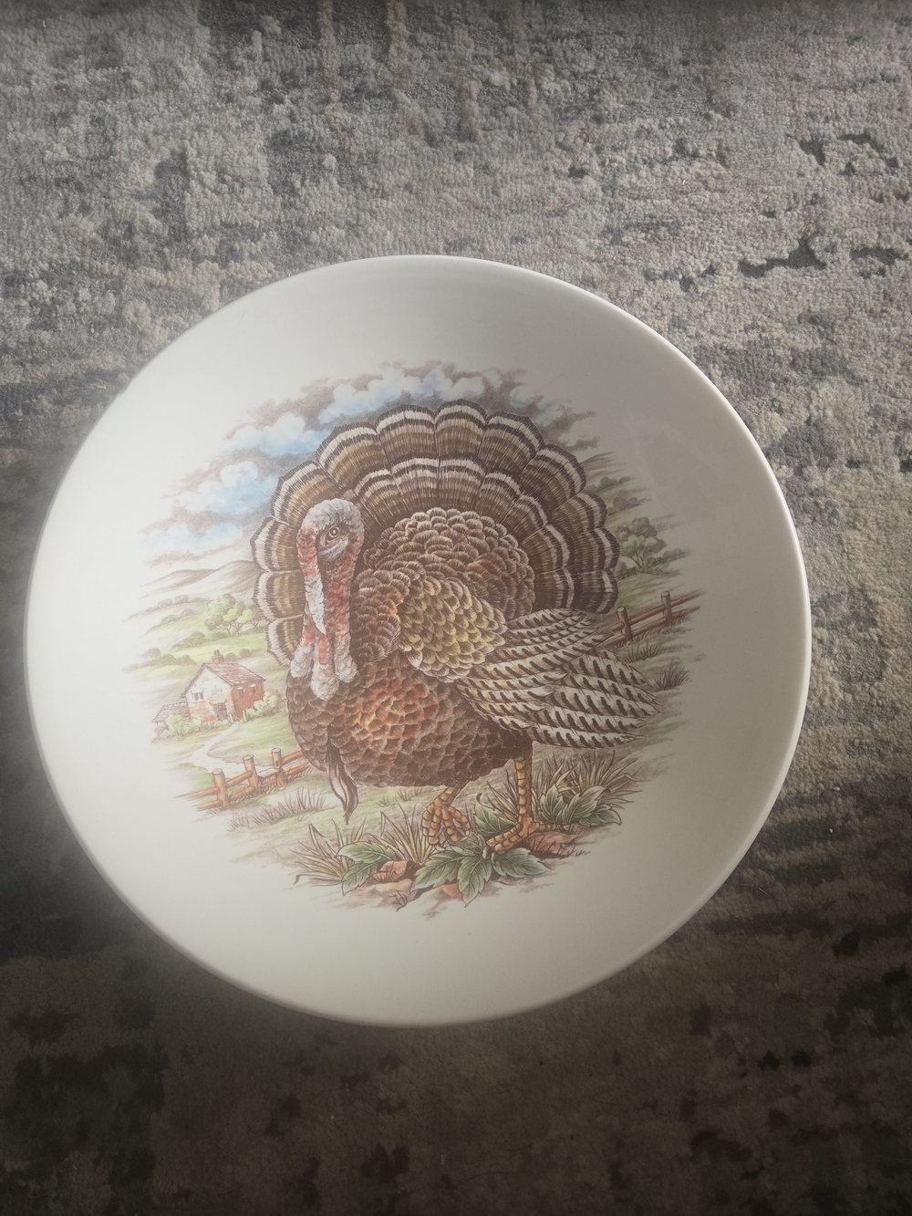 Victorian English 10.5" Turkey Serving Bowl by Edward Challinor, Made ENGLAND